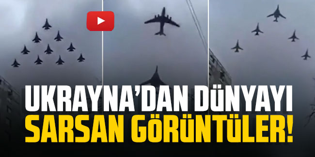 Ukrayna'dan dünyayı sarsan görüntüler! Ukrayna'yı bombalayan Rus jetleri kamerada
