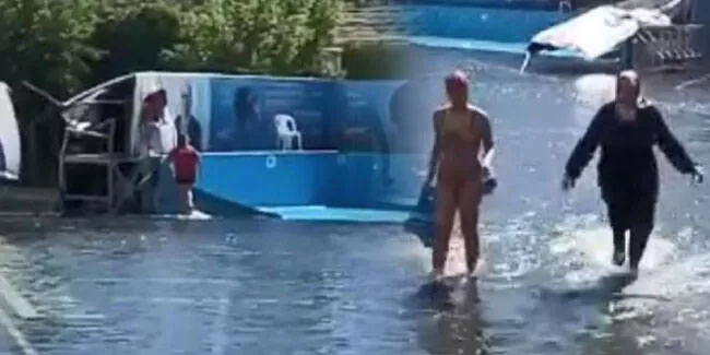 İstanbul'da havuz patladı! 'Tsunami gibiydi'