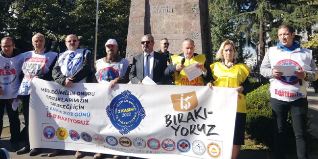 Trabzon'da öğretmenler iş bıraktı