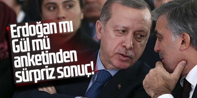 Erdoğan mı Gül mü anketinden sürpriz sonuç!