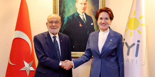Saadet Partisi lideri Karamollaoğlu,Akşener'i ziyaret etti