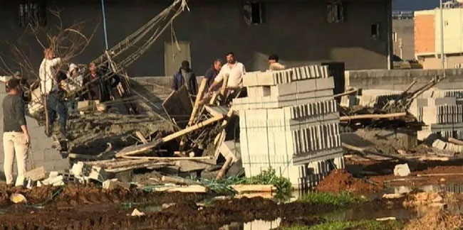 Mardin’de inşaatta çökme: 2 yaralı