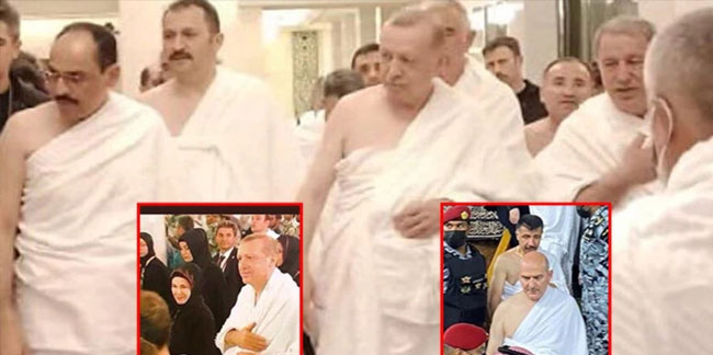 Erdoğan Suudi Arabistan'a gitmişken bakanlarla umre yaptı!