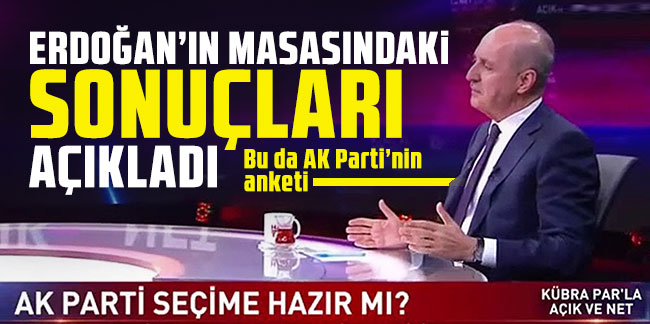 Cumhurbaşkanı Erdoğan'ın masasındaki son anket açıklandı!
