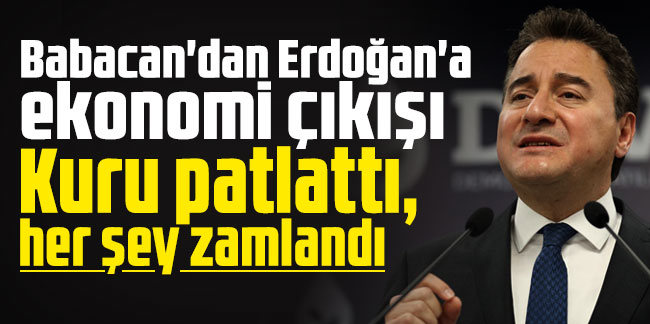 Babacan'dan Erdoğan'a ekonomi çıkışı: Kuru patlattı, her şey zamlandı