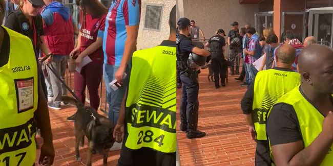 Fransa polisi, Trabzonspor taraftarlarını köpekle aradı