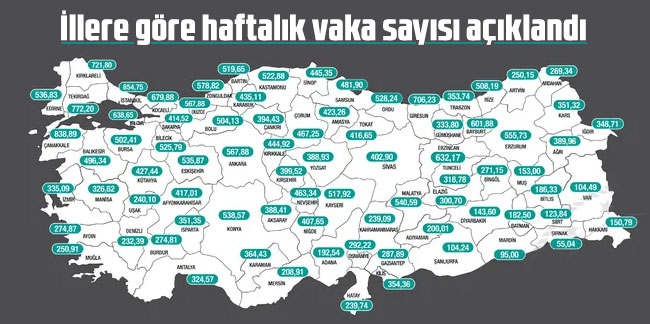 İllere göre haftalık vaka sayısı açıklandı: İstanbul ilk sırada!