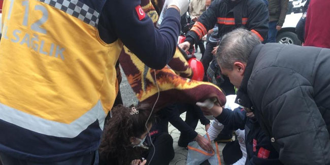 Trabzon'da motosikletli, genç kıza çarptı! Ekipler seferber oldu