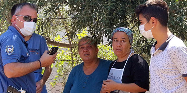 Antalya'da evlerinde çıkan yangına müdahaleyi gözyaşları içinde izlediler