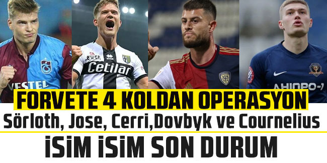 Trabzonspor forvette 4 koldan operasyon halinde! Sörloth, Jose, Cerri, Dovbyk ve Cournelius