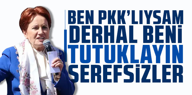 Akşener'den sert sözler: ''Ben PKK'lıysam derhal beni tutuklayın şerefsizler''