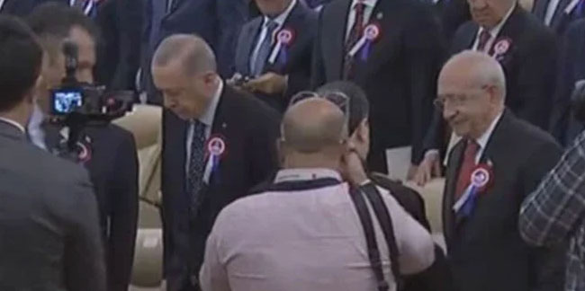 Erdoğan, AYM töreninde Kılıçdaroğlu'nun elini sıkmadı