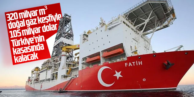 320 milyar metreküplük doğal gaz keşfiyle 105 milyar dolar Türkiye'nin kasasında kalacak