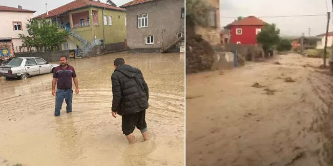 Aksaray’da dereler taştı, 15 evi su bastı