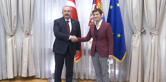 TBMM Başkanı Şentop, Sırbistan Başbakanı Brnabiç ile görüştü