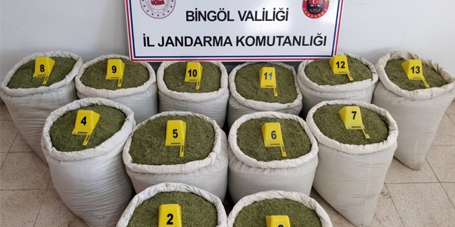 Bingöl'de 213 kilo toz esrar ele geçirildi