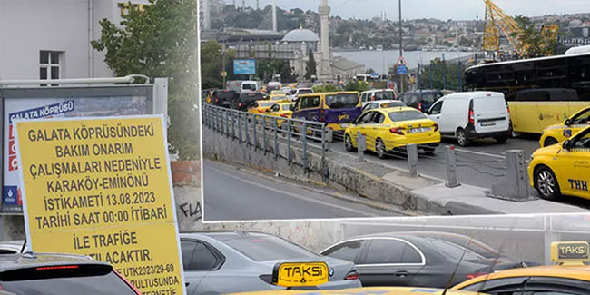 Galata Köprüsü'nde 40 günlük bakım trafiği: 10 dakikalık yeri 1 saatte gideceğim