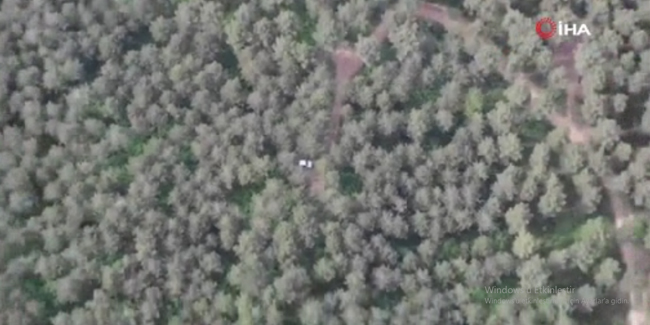 Ormanda piknik yapan 2 kişi drone ile tespit edildi