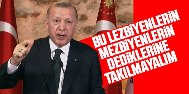 Erdoğan: ''Bu lezbiyenlerin mezbiyenlerin dediklerine takılmayalım''