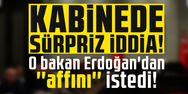Kabinede sürpriz iddia: O bakan Erdoğan'dan ''affını'' istedi!