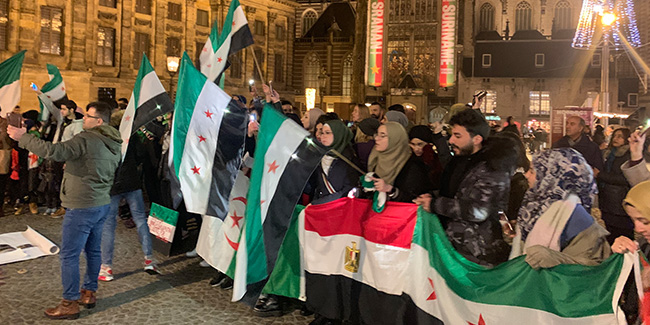 Amsterdam’da İdlib’deki saldırılar protesto edildi