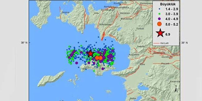 Ege depreminin haritası! Kandilli yayınladı