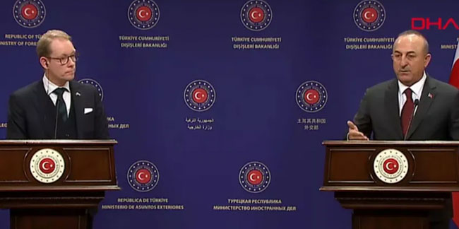 Bakan Çavuşoğlu İsveçli Bakan'ın yüzüne söyledi: ''Somut bir adım yok''