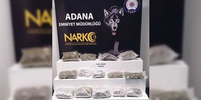 Adana'da 7 kilo 464 gram esrar ele geçirildi
