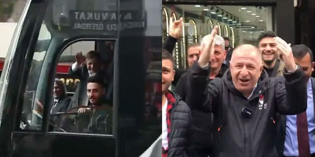 Konya'da seçim çalışmasında karşılaşan Ümit Özdağ ve Ahmet Davutoğlu birbirlerine el salladı