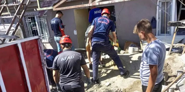 Kahramanmaraş'ta inşaatta göçük: 1 ölü,2 yaralı