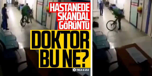 Hastanede skandal görüntü! Yoğun bakımda bisiklet sürdü