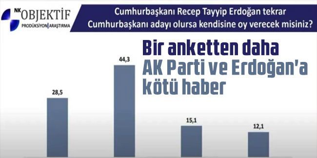 Bir anketten daha AK Parti ve Erdoğan'a kötü haber