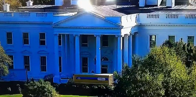Beyaz Saray'ın önüne gelen kamyon olay oldu!