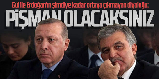 Gül ile Erdoğan'ın şimdiye kadar ortaya çıkmayan diyaloğu: Çok pişman olacaksınız