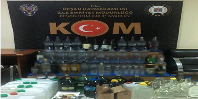 Edirne'de kaçak içki ve makaron operasyonu