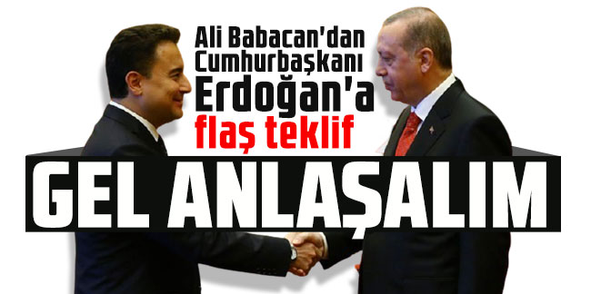 Ali Babacan'dan Cumhurbaşkanı Erdoğan'a flaş teklif: "Gel anlaşalım!"