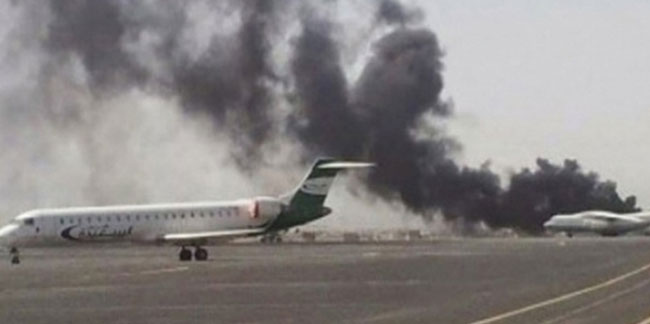 Arap koalisyon güçleri Sana Havalimanı'na hava saldırısı düzenlendi