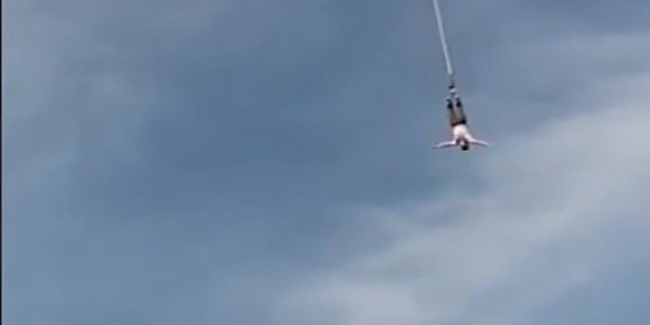 Bungee jumping halatı koptu, 30 metreden aşağı düştü 