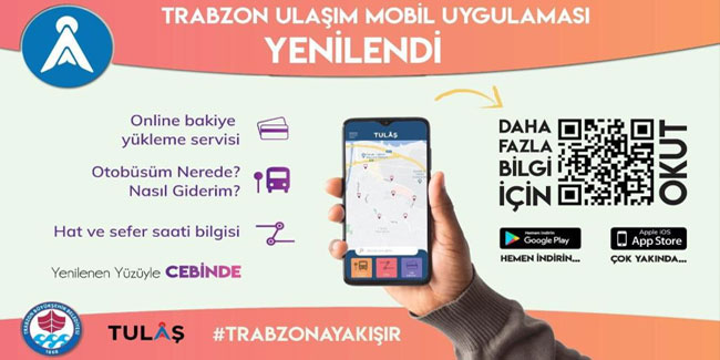 Trabzon'da toplu taşımada mobil kolaylık