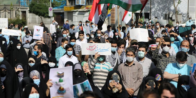Tahran'da Filistin'e destek gösterisi düzenlendi!