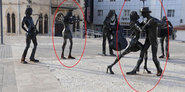 AK Partili belediyede kadın heykelleri ''kayboldu''!