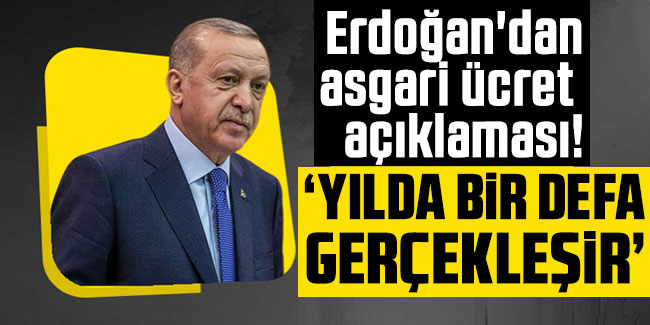 Erdoğan'dan asgari ücret açıklaması! "Yılda bir defa gerçekleşir"