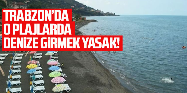 Trabzon'da o plajlarda denize girmek yasak