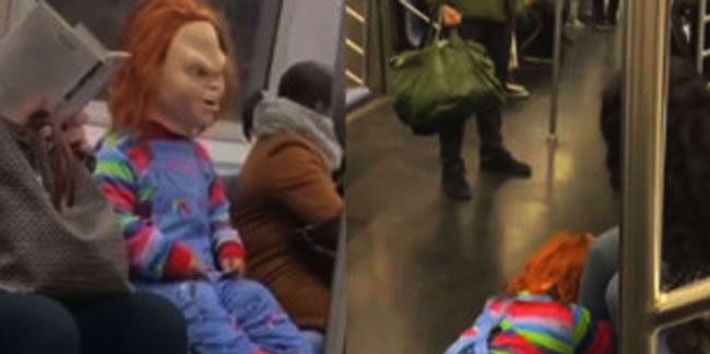 Metroda ''Chucky'' dehşeti! İnternette izlenme rekorları kırıyor