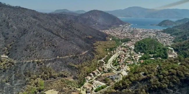Orman yangınları sonrası Marmaris'ten geriye kalanlar havadan görüntülendi