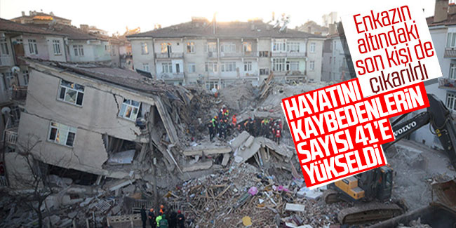 Elazığ depreminde ölü sayısı 41'e yükseldi