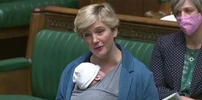 İngiltere'de bir milletvekili, Avam Kamarası'na bebeğiyle birlikte geldi