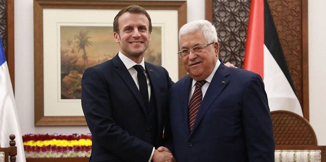 Mahmud Abbas ile görüşen Macron'dan Filistin'i tanıma şartı!