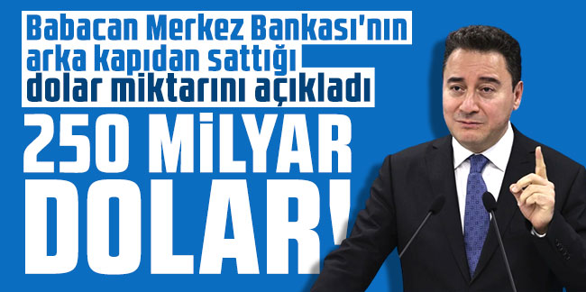 Ali Babacan Merkez Bankası'nın arka kapıdan sattığı dolar miktarını açıkladı