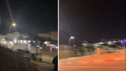 Gazze'den atılan roket gazetecilerin dibinde patladı! İşte saldırı anı